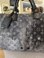 Louis Vuitton, Louis Vuitton Keepall Bandouliere 50 Monogram Galaxy, 50, Black, Very Very  Good - Image 5