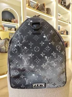 Louis Vuitton, Louis Vuitton Keepall Bandouliere 50 Monogram Galaxy, 50, Black, Very Very  Good - Image 9