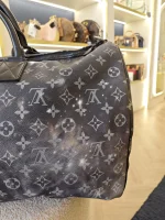 Louis Vuitton, Louis Vuitton Keepall Bandouliere 50 Monogram Galaxy, 50, Black, Very Very  Good - Image 11