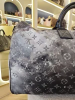 Louis Vuitton, Louis Vuitton Keepall Bandouliere 50 Monogram Galaxy, 50, Black, Very Very  Good - Image 14