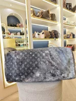 Louis Vuitton, Louis Vuitton Keepall Bandouliere 50 Monogram Galaxy, 50, Black, Very Very  Good - Image 16