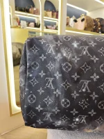 Louis Vuitton, Louis Vuitton Keepall Bandouliere 50 Monogram Galaxy, 50, Black, Very Very  Good - Image 19