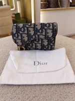 Dior, Saddle Flap Card Holder, , Blue, Very Very  Good - Image 2