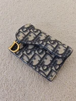 Dior, Saddle Flap Card Holder, , Blue, Very Very  Good - Image 5