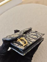 Dior, Saddle Flap Card Holder, , Blue, Very Very  Good - Image 11