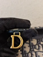 Dior, Saddle Flap Card Holder, , Blue, Very Very  Good - Image 14