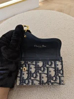 Dior, Saddle Flap Card Holder, , Blue, Very Very  Good - Image 15