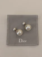 Dior, Petit CD Earring, , White, Very Very  Good - Image 22