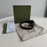 Gucci, Interlocking G Buckle, 95/38, Black, Used Once - Image 2