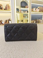 Chanel, Medium Trifold Flap Wallet, Medium, Navy Blue, Very Very  Good - Image 6