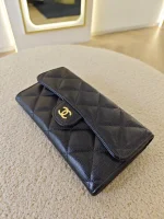 Chanel, Medium Trifold Flap Wallet, Medium, Navy Blue, Very Very  Good - Image 16