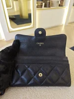 Chanel, Medium Trifold Flap Wallet, Medium, Navy Blue, Very Very  Good - Image 22