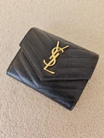 YSL, Cassandre Matelasse Compact Wallet, , Black, Very Very  Good - Image 5