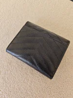 YSL, Cassandre Matelasse Compact Wallet, , Black, Very Very  Good - Image 7