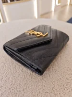 YSL, Cassandre Matelasse Compact Wallet, , Black, Very Very  Good - Image 12