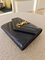 YSL, Cassandre Matelasse Compact Wallet, , Black, Very Very  Good - Image 13