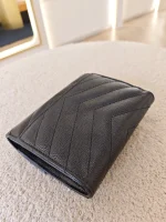 YSL, Cassandre Matelasse Compact Wallet, , Black, Very Very  Good - Image 14
