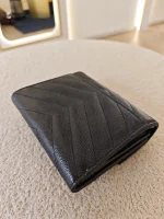 YSL, Cassandre Matelasse Compact Wallet, , Black, Very Very  Good - Image 15