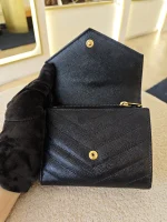 YSL, Cassandre Matelasse Compact Wallet, , Black, Very Very  Good - Image 17
