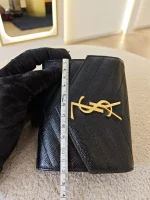 YSL, Cassandre Matelasse Compact Wallet, , Black, Very Very  Good - Image 35