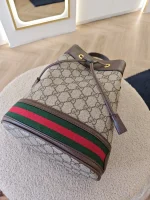 Gucci, Gucci Ophidia GG Bucket Bag, Small, Beige, Like New - Image 22