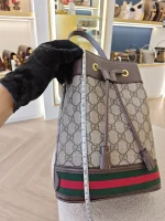Gucci, Gucci Ophidia GG Bucket Bag, Small, Beige, Like New - Image 32