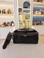 Prada, Prada Soft Lux Leather Shoulder Bag, , Black, Very Like New - Image 4