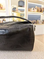 Prada, Prada Soft Lux Leather Shoulder Bag, , Black, Very Like New - Image 8