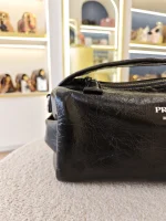Prada, Prada Soft Lux Leather Shoulder Bag, , Black, Very Like New - Image 10