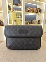 Gucci, GG Supreme Black Belt Bag, , Black, Very Very  Good - Image 3