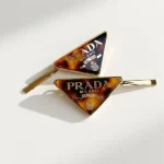 Prada, Symbole Hair Clip, , Brown, Like New