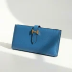 Hermes, Béarn Wallet, , Blue, Very Very  Good