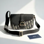 Dior, Dior Mini Saddle Heritage Messenger Bag with flap, Mini, Blue, New