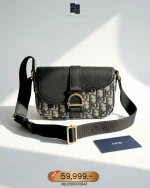 Dior, Dior Mini Saddle Heritage Messenger Bag with flap, Mini, Blue, New