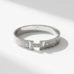 Hermes, Hermes Clic H "Bijoux Trompe I'Oiel, PM, Silver, Very Very  Good