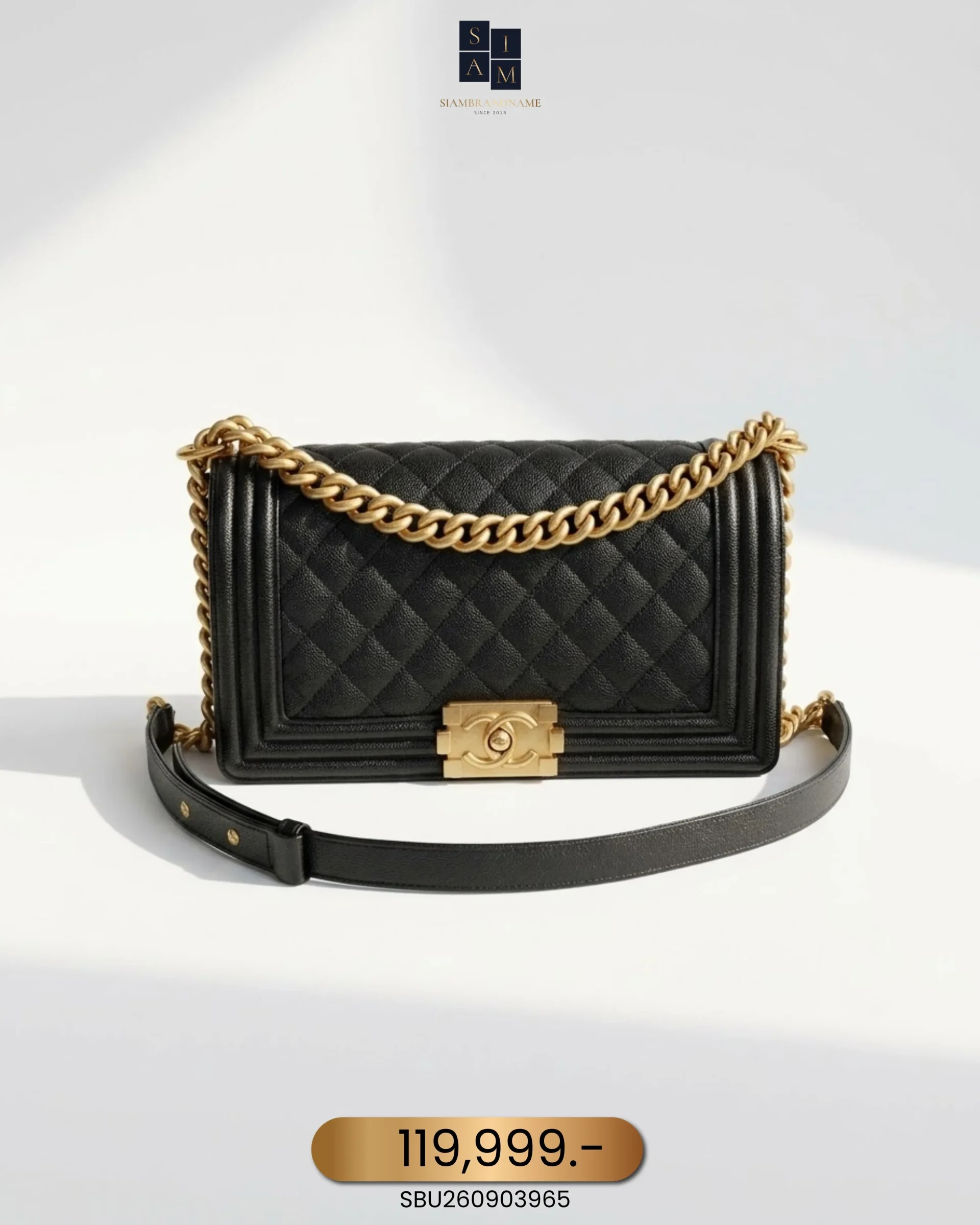 SBU260903965 Chanel, Chanel Boy 10, 10", Black, Like New - Image 1