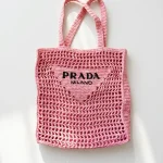 Prada, Woven Tote Bag, Regular, Pink, Very Very  Good