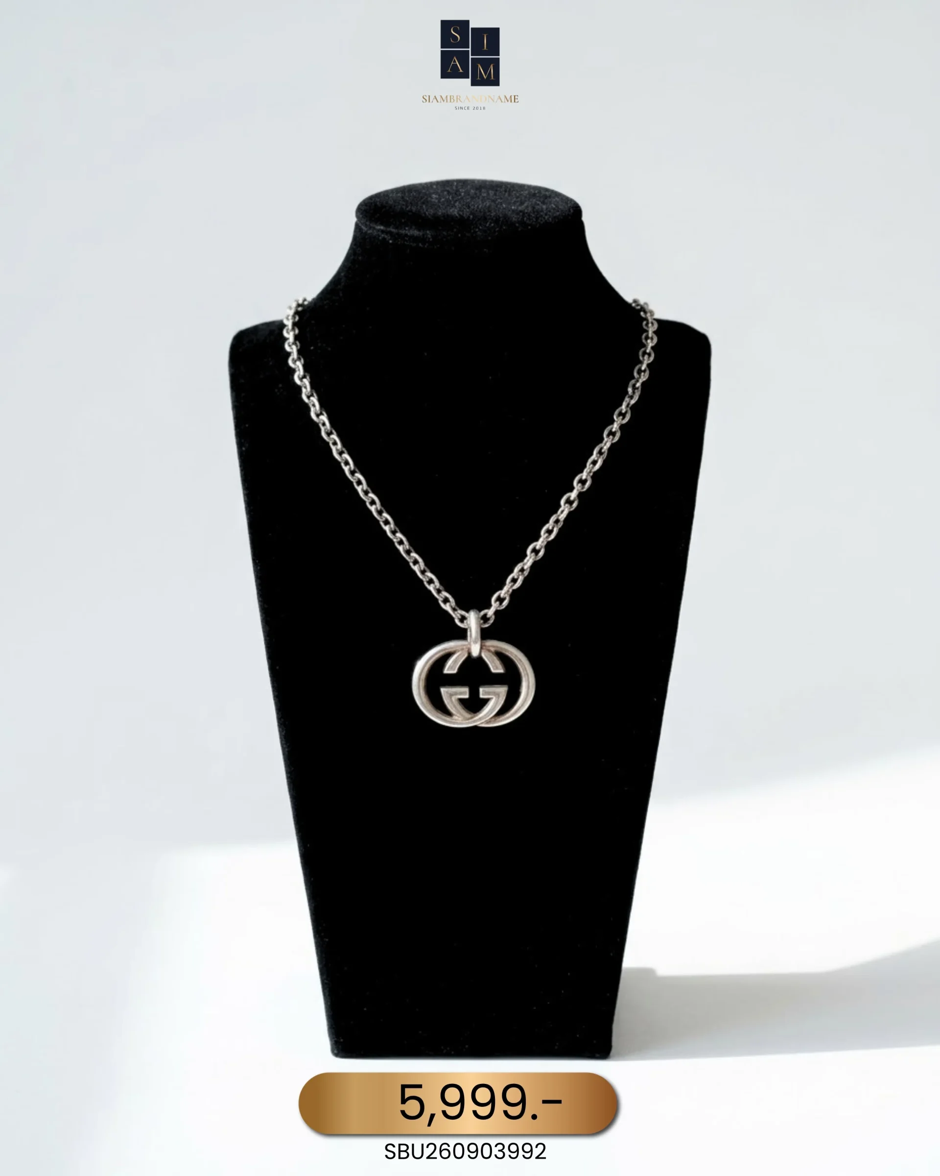 SBU260903992 Gucci, Interlocking G Pendant Necklace , , Silver, Very Very Good - Image 1