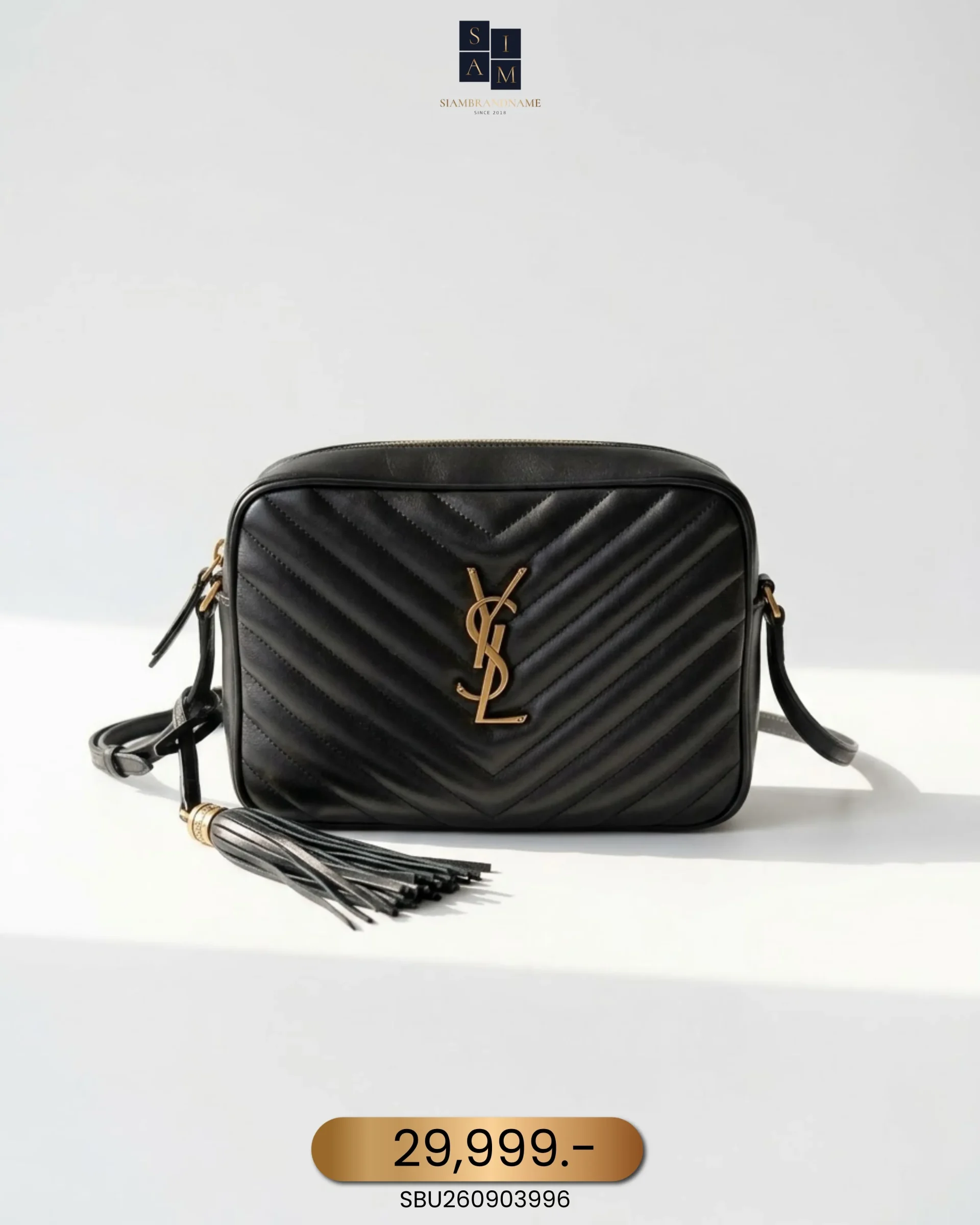 SBU260903996 YSL, Lou Camera Bag, 9", Black, Like New - Image 1