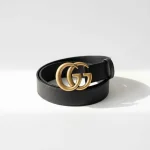 Gucci, Marmont Thin Leather Belt , 75/30, Black, Very Very  Good
