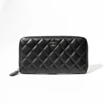 Chanel, ZIPPY WALLET, , Black, Very Very  Good