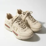Gucci, Rhyton Vintage Logo Leather Sneaker, 36, White, Very Very  Good