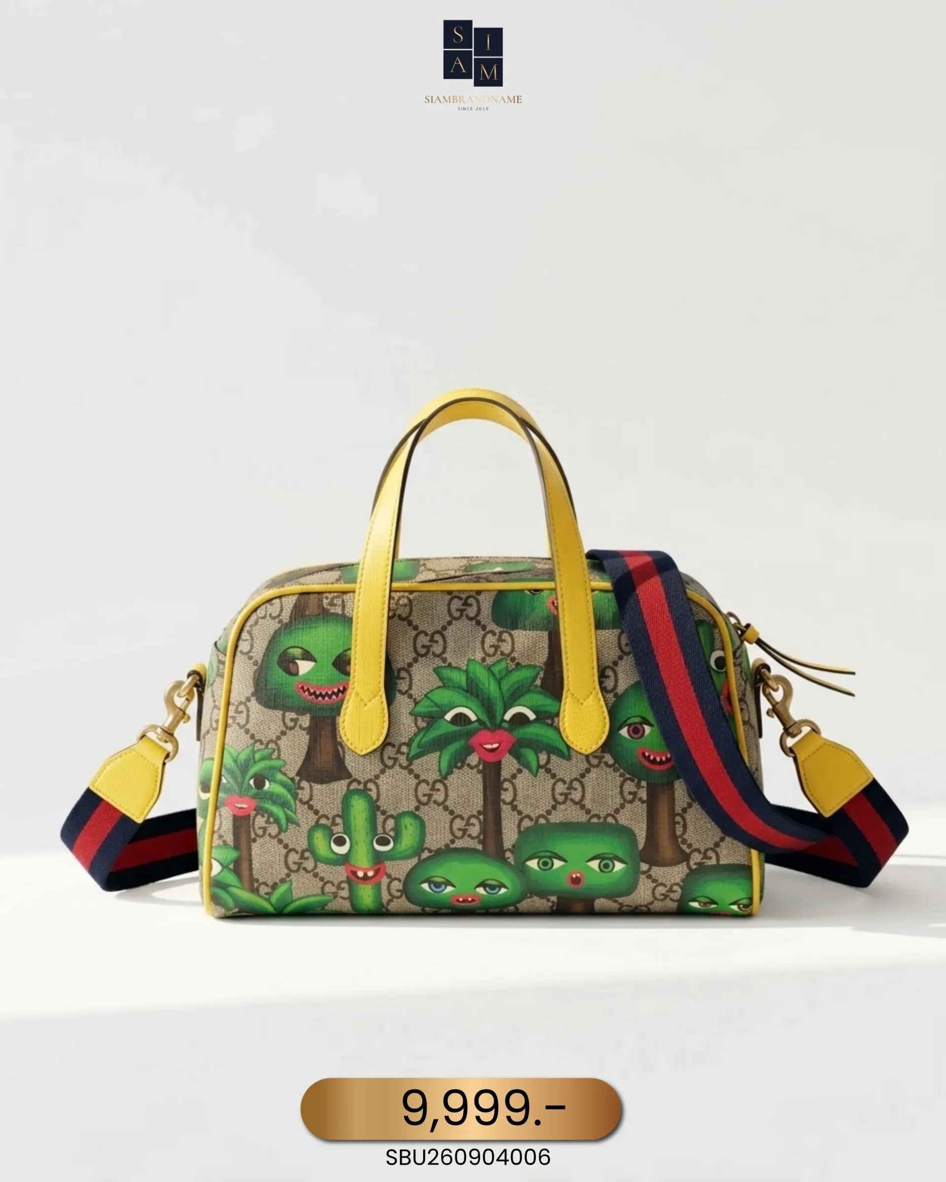 SBU260904006 Gucci, Smiling Plant Shoulder Bag, Mini, Beige, Very Good - Image 1