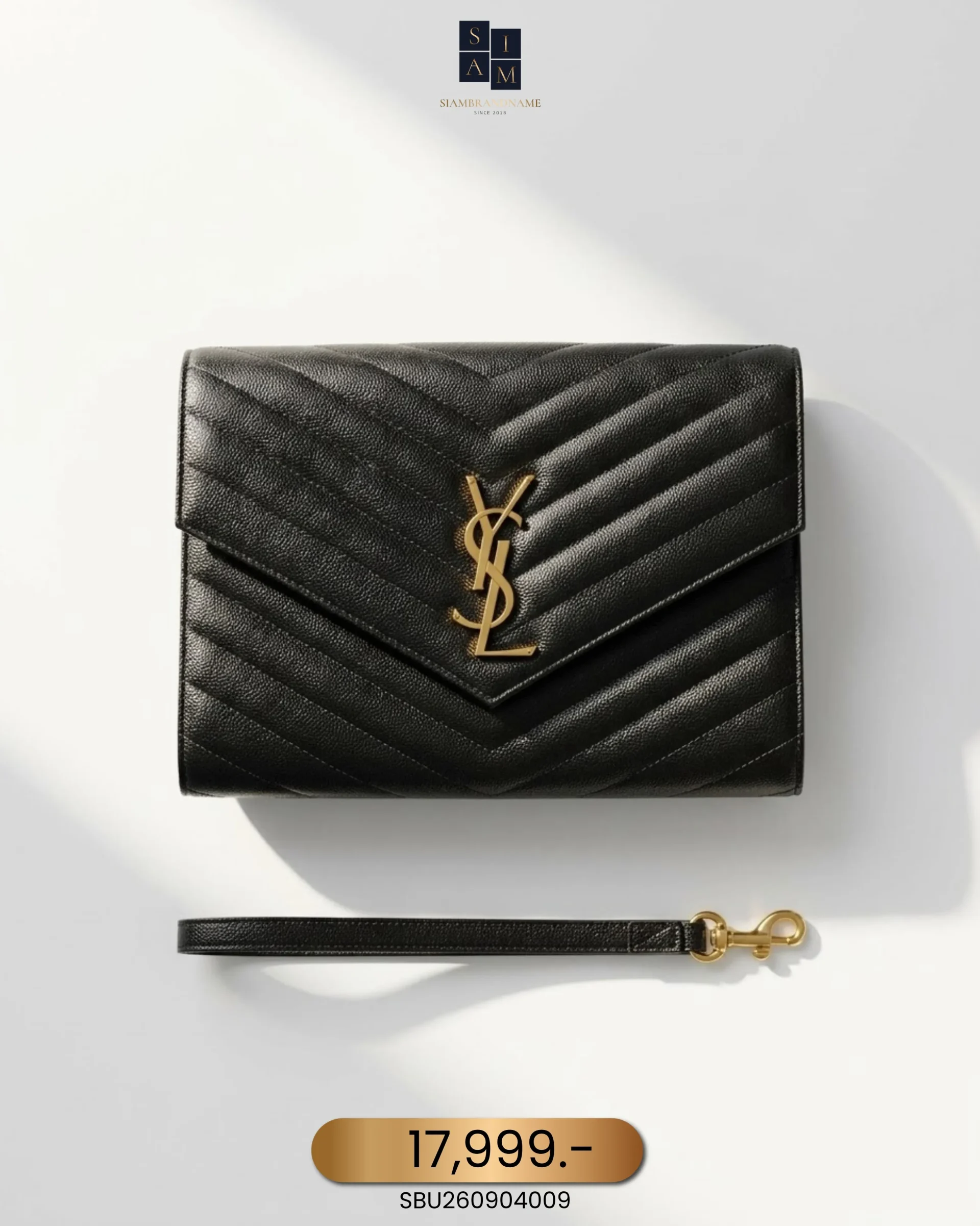 SBU260904009 YSL, Grain de Poudre Embossed Leather, , Black, Like New - Image 1