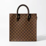 Louis Vuitton, Damier Ebene Sac Plat Tote Bag, PM, Brown, Very Good