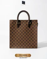Louis Vuitton, Damier Ebene Sac Plat Tote Bag, PM, Brown, Very Good