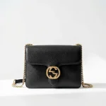 Gucci, Interlocking G Small Shoulder Bag, Small, Black, Very Good