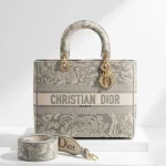 Dior, Lady D-Lite Bag, Large, Grey, Very Very  Good