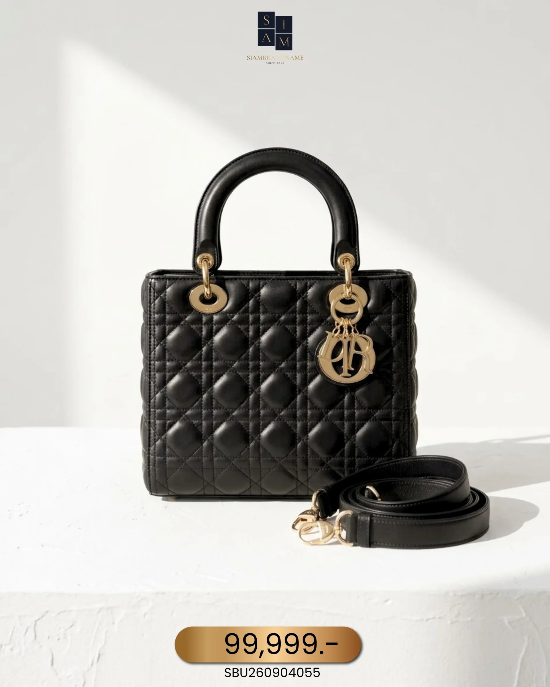 SBU260904055 Dior, Lady Dior Medium, Medium, Black, Very Very Good - Image 1
