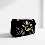 Gucci, Gucci Marmont Crystal Embellished Velvet Shoulder Bag, 26, Black, Very Very  Good